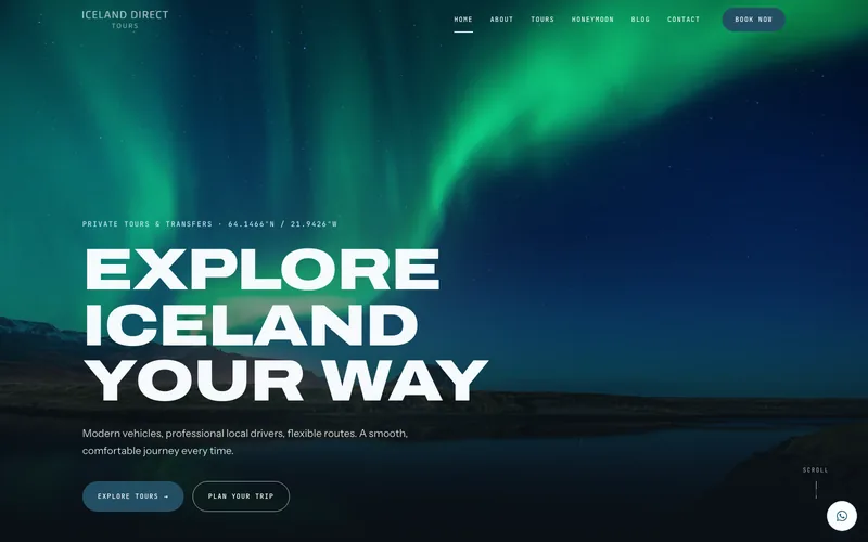 Iceland Direct Tours, vefurinn sem við smíðuðum