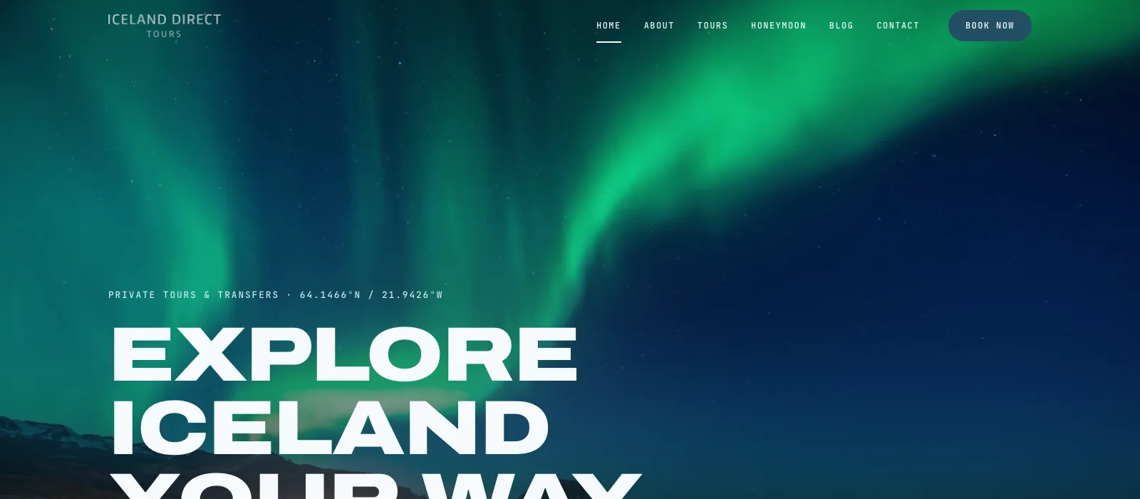 Iceland Direct Tours, vefurinn sem við smíðuðum